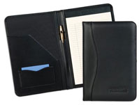 padded and stitched black leather junior pad holder