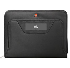 imprint views for personalization and customized die (a) of ballistic zippered padfolio